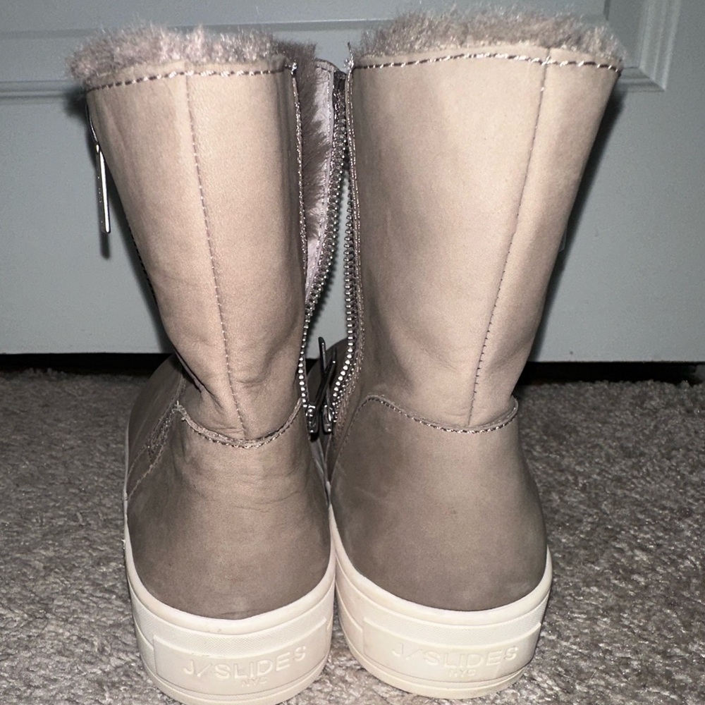 J Slides NYC Henley Waterproof Faux Fur Platform Bootie Boots - Picture 4 of 11